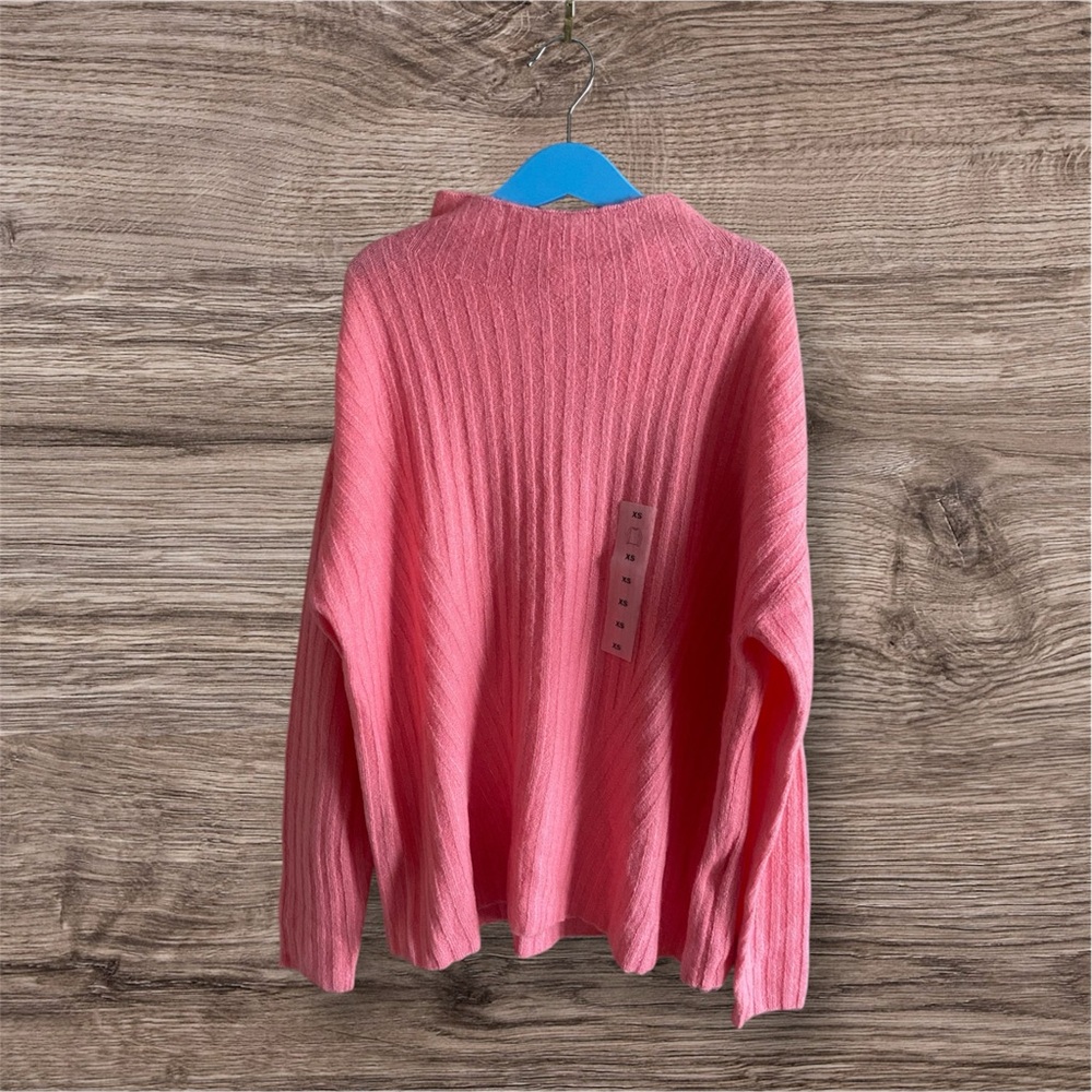 Old Navy Sweater Women’s XS Pink Ribbed Mock Neck Soft Cozy Pullover Preppy NWT
